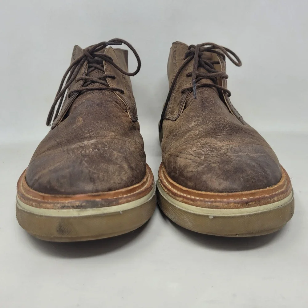 Lucchese Boots 9.5M Brown Leather After Ride Chukka Lace Up Artisan Handcrafted